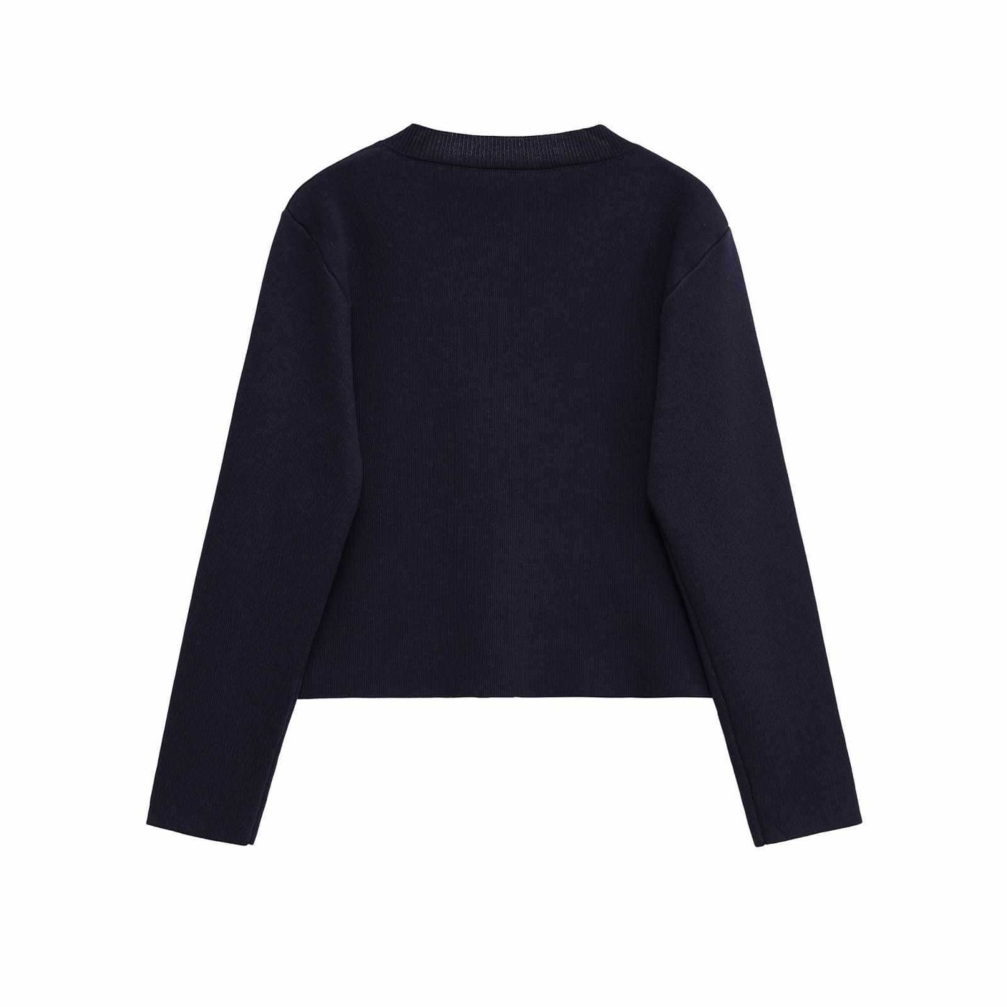 Damen zeitloses Strickoberteil mit elegantem Knopfdetail Chic und Stil