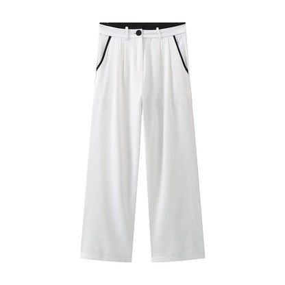 Elegant wide pants for women with side pockets and chic belt details