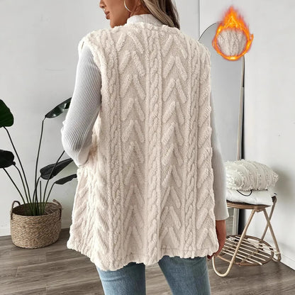 Dames Gilet Douillet avec Design Texturé Chic und Stil