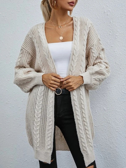 Dames Grosse-maille-Kimono-Cardigan avec structure en rib haut de gamme Chic und Stil