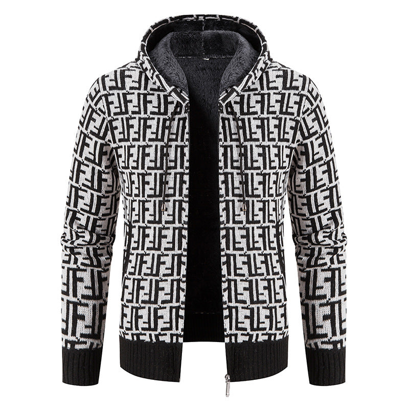 Men's High-Quality Pullover with Modern Pattern and Chic Hoodie Style