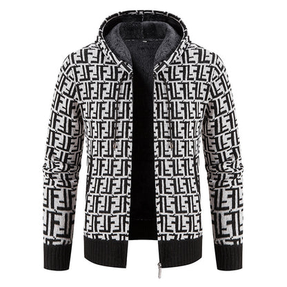 Men's High-Quality Pullover with Modern Pattern and Chic Hoodie Style