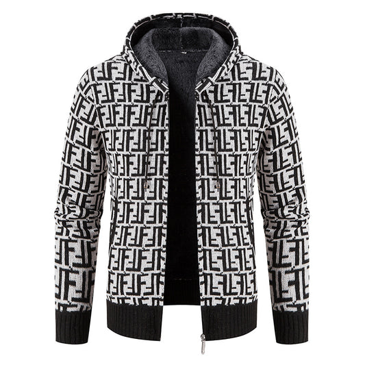 Men's High-Quality Pullover with Modern Pattern and Chic Hoodie Style