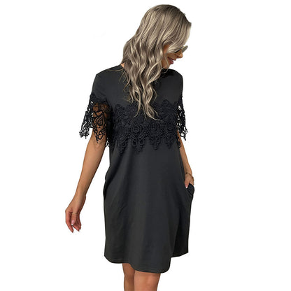 Robe décalée élégante à détails en dentelle Chic und Stil