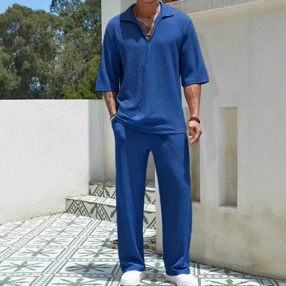 Hommes Ensemble de Lounge Détendu Texturé Chic und Stil