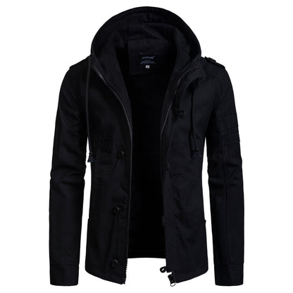 Functional outdoor jacket for men with high collar and practical pockets Chic and Style