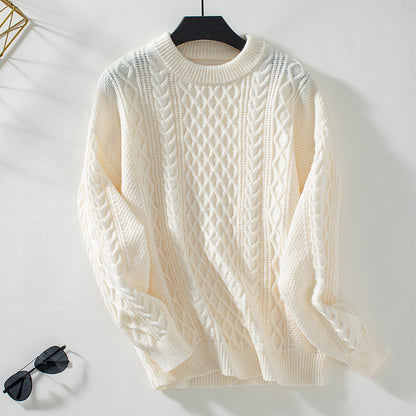 Pull-over en maille épaisse pour femmes avec un motif de torsades raffiné et un col rond Chic und Stil