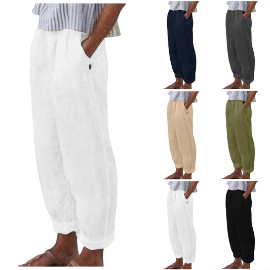 Comfortable linen trousers for women with a relaxed fit and side pockets Chic und Stil