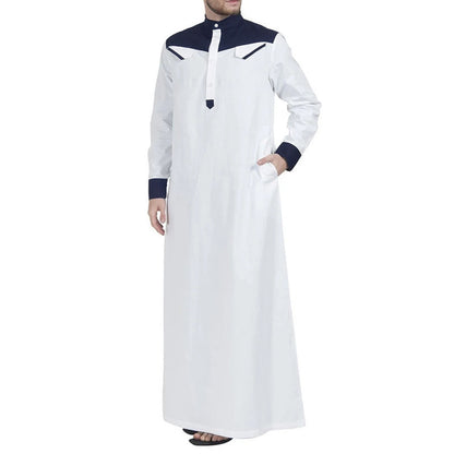 Hommes robe longue traditionnelle avec col moderne et poches pratiques Chic und Stil