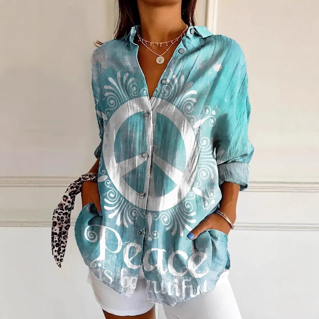 Blouse femme légère avec motif Peace Chic und Stil