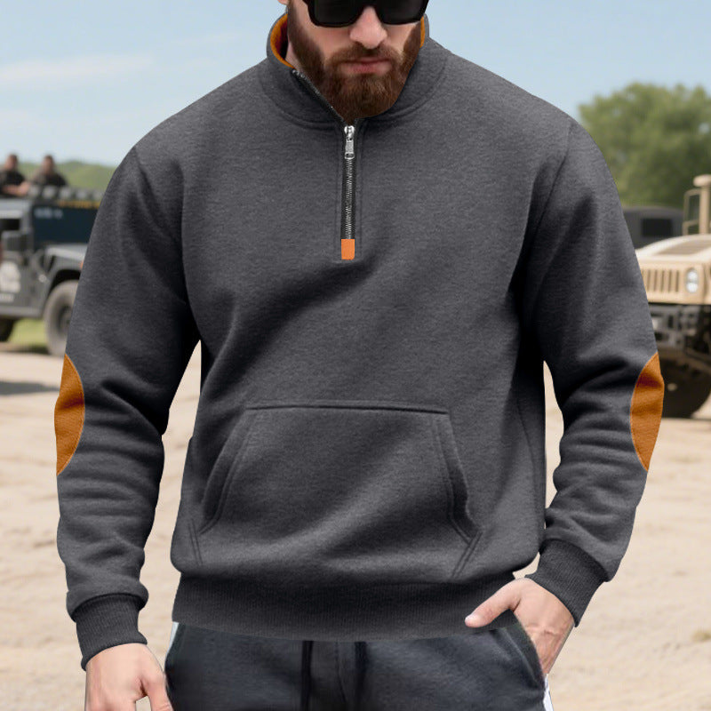 sporty pull for men with half-zip and practical kangaroo pocket Chic und Stil