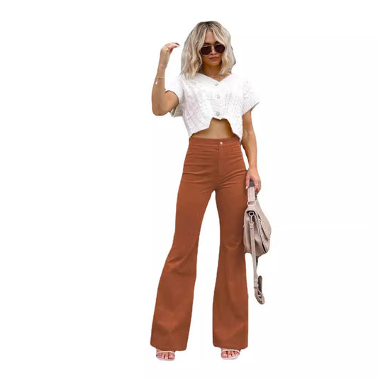 Ladies Fashion High Waist Flared Jeans Chic and Style