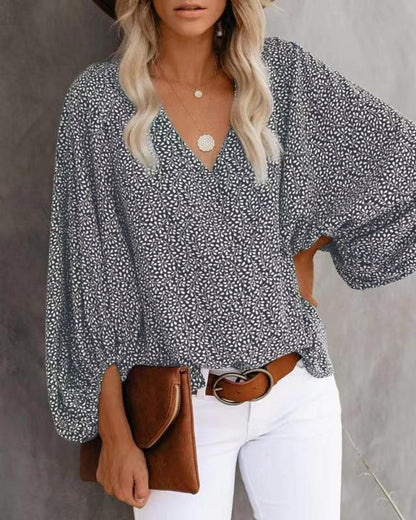 Blouse femme avec des manches larges et un motif floral Chic und Stil