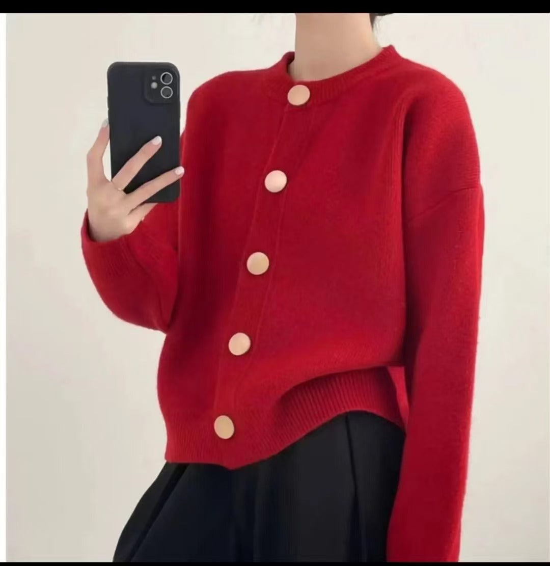 Dames Pull en tricot douillet avec de grands boutons et un design élégant Chic und Stil
