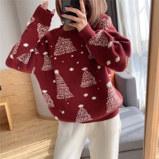 Pull confortable pour femmes avec motif de sapin de Noël Chic und Stil
