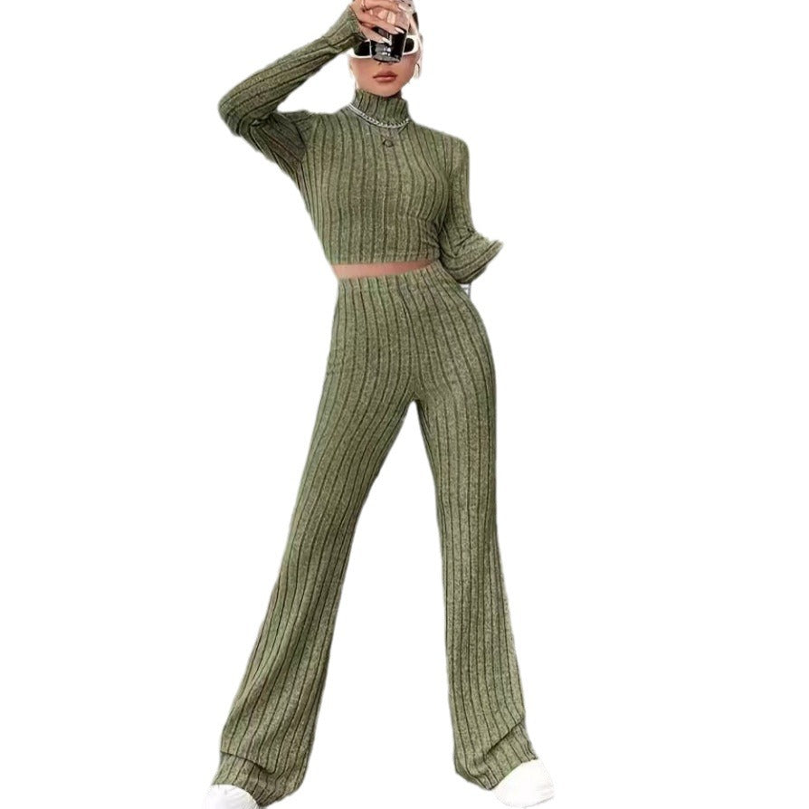 Chic and Style short knit top and palazzo pants set for women