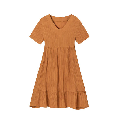 Robe midi évasée à décolleté en V pour dames Chic und Stil