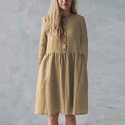 Robe décontractée pour femmes avec fermeture à boutons et jupe volumineuse Chic und Stil