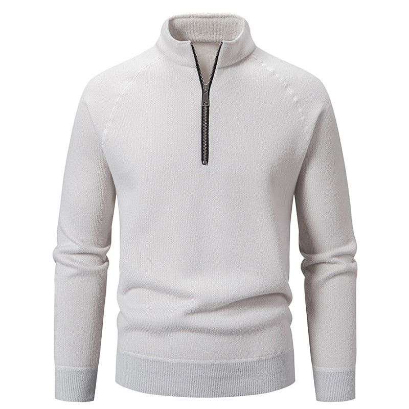 Pull homme avec fermeture éclair moderne et manches raglan Chic und Stil