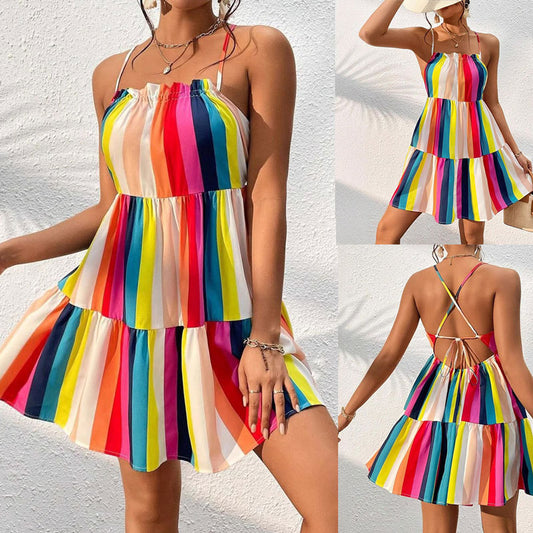 Femmes Robe à Bretelles Animaux Chic und Stil