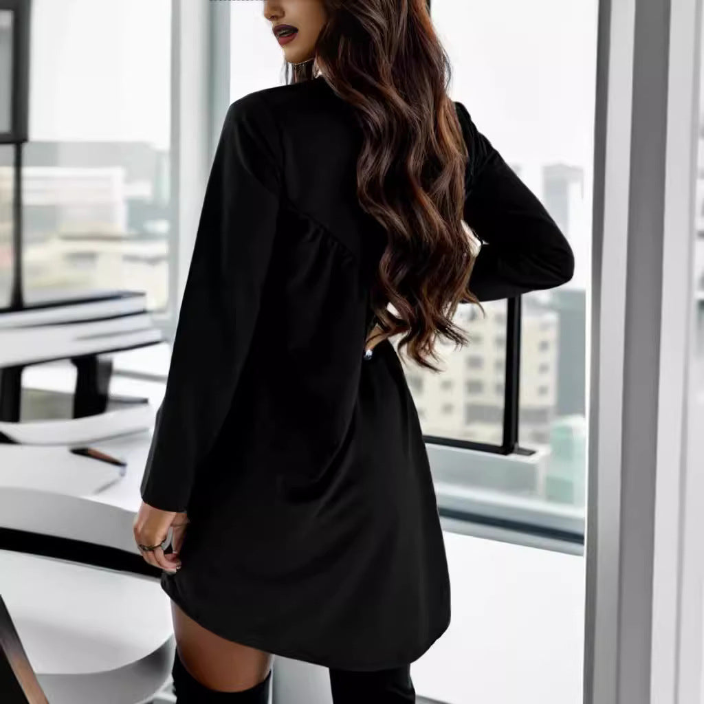 Robe mini élégante pour dames avec ourlet asymétrique et détails en volants Chic und Stil