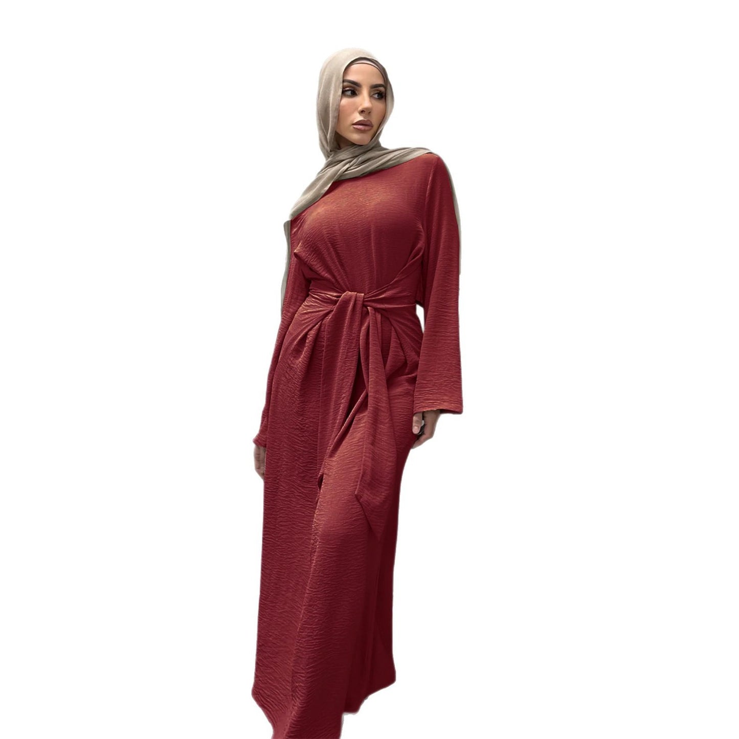 Robe maxi féminine tendance en tissu fluide avec des manches larges Chic und Stil