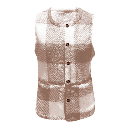 Dames Gilet en Tartan Douillet Chic und Stil