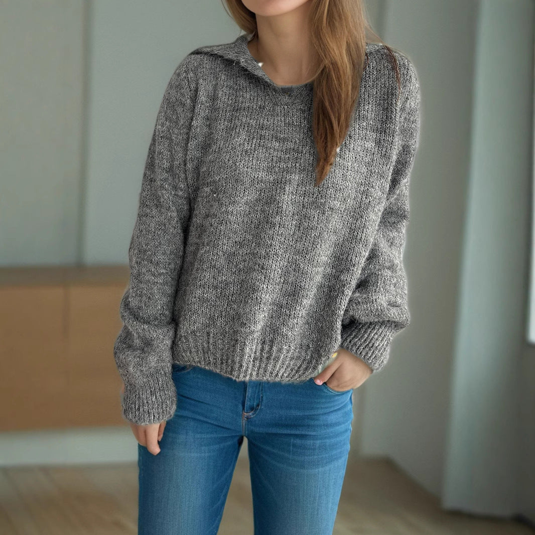 Pull décontracté pour femmes avec des manches volumineuses et un tricot structuré moderne Chic und Stil