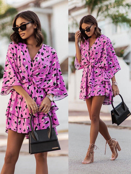 Robe Mini Floral à Couches Chic und Stil