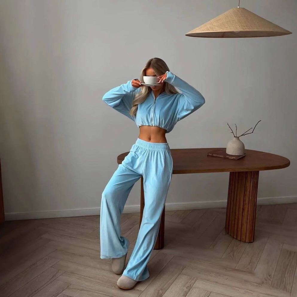 Dames doux velours combinaison à capuche Chic und Stil