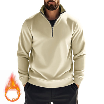 Fleece pullover for men with half-zip Chic und Stil