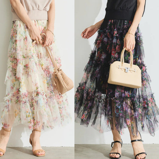 Jupe maxi fleuri Chic und Stil pour femmes