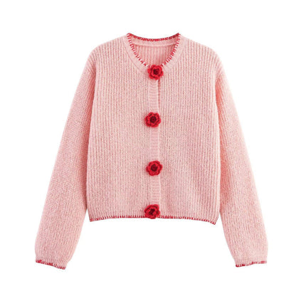 Damen cardigan avec appliqués floraux Chic und Stil