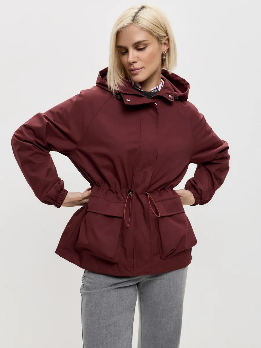 Functional windbreaker jacket for women with hood Chic and Style