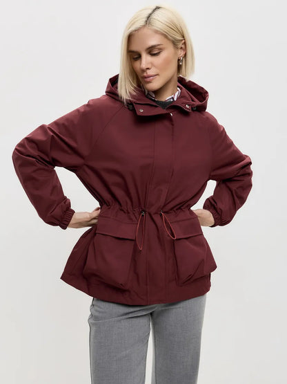 Functional windbreaker jacket for women with hood Chic and Style