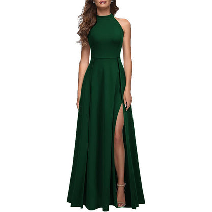 Dames Robe Maxi Élégante avec Fente Haute et Design Sans Manches Chic und Stil
