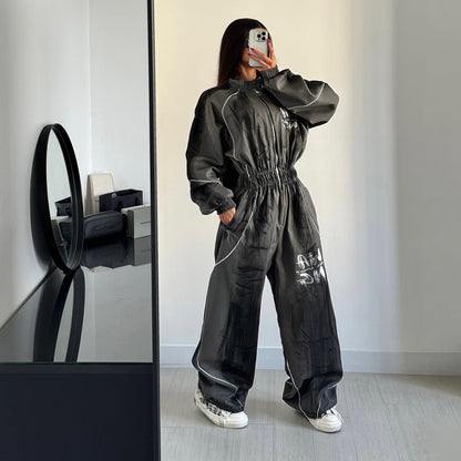 Combinaison de sport pour femmes avec jambes larges et taille élastique Chic und Stil