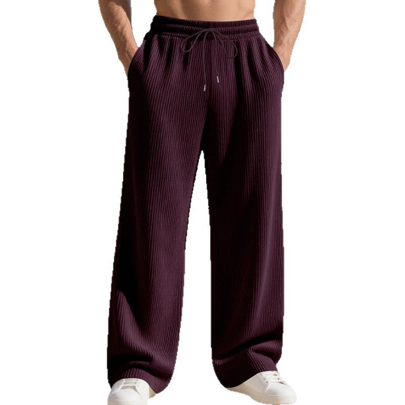 Men's casual leisure pants with elastic waistband and striped design Chic and Style