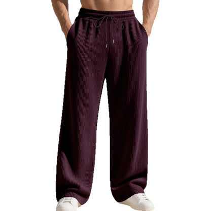 Men's casual leisure pants with elastic waistband and striped design Chic and Style