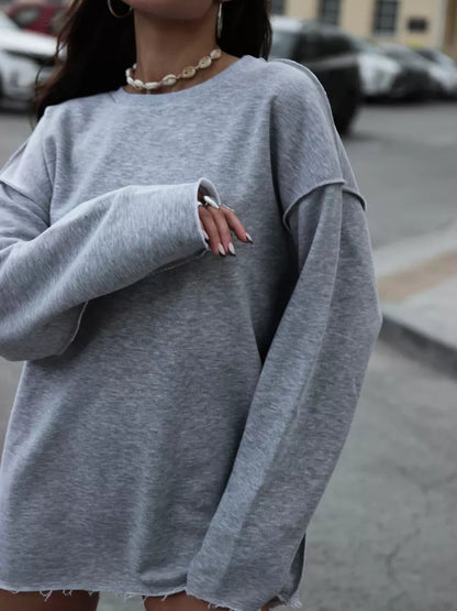 Pull over oversized décontracté pour femmes en mélange de coton doux Chic und Stil