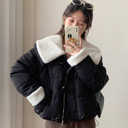 Dames Duvet doux avec col en fausse fourrure amovible Chic und Stil