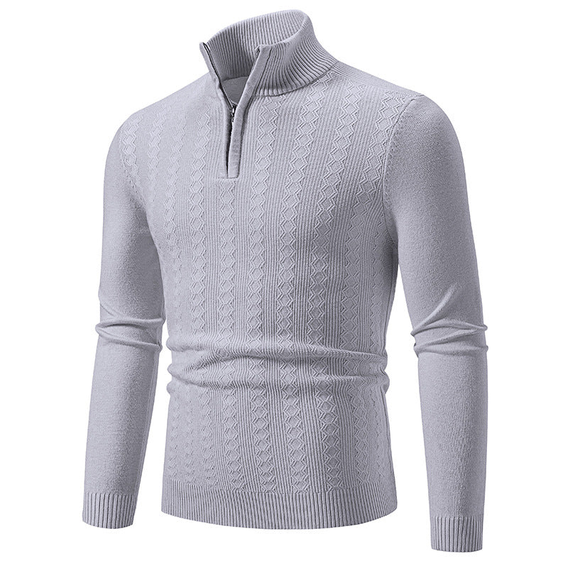 Pull en tricot élégant pour homme avec fermeture éclair haute Chic und Stil