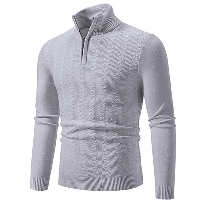 Pull en tricot élégant pour homme avec fermeture éclair haute Chic und Stil