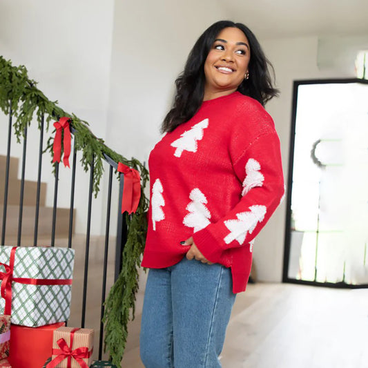 Pull en tricot pour femmes avec un design d'arbre élaboré Chic und Stil