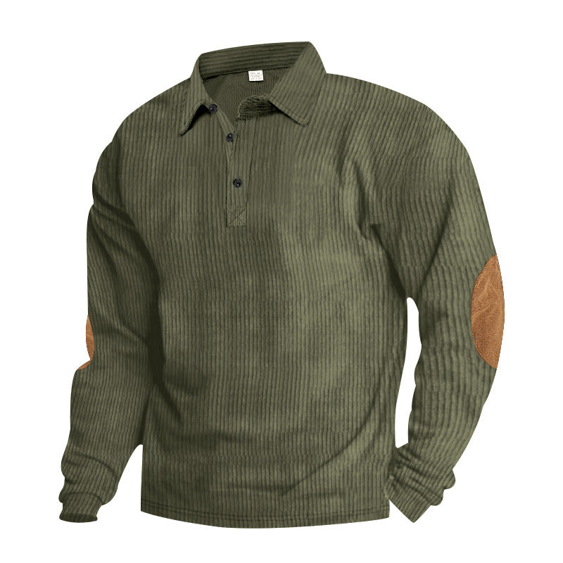 Chemise à manches longues pour hommes avec design structuré et détails en cuir Chic und Stil