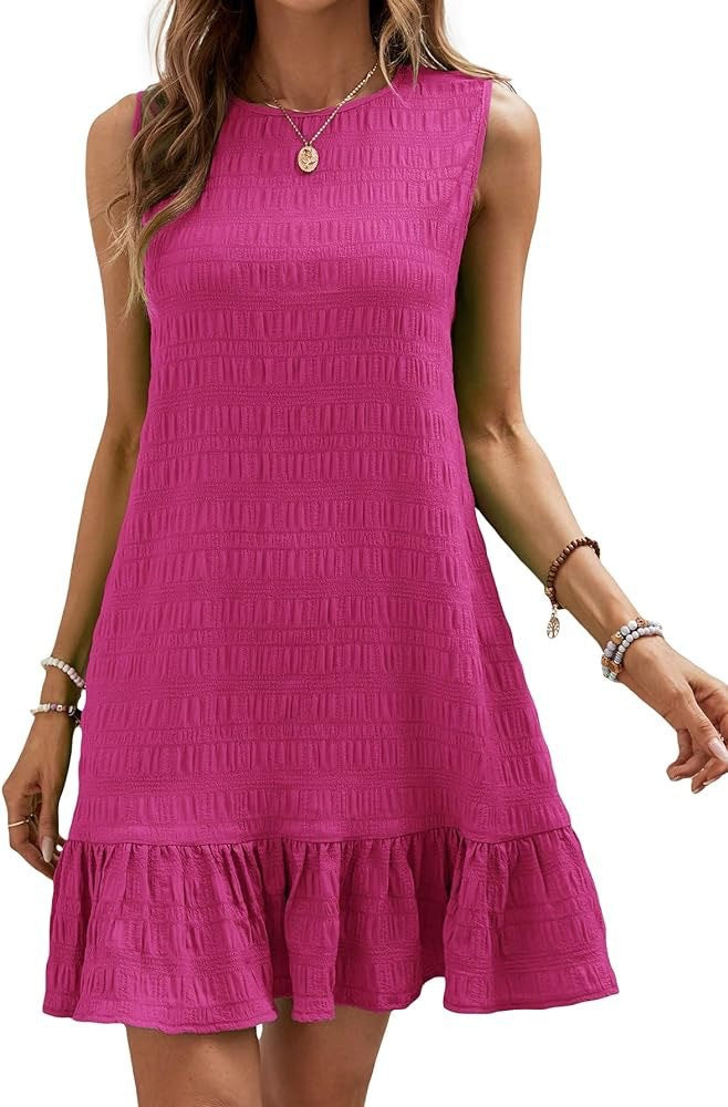 Robe d'été pour femmes avec finition volants et surface texturée Chic und Stil