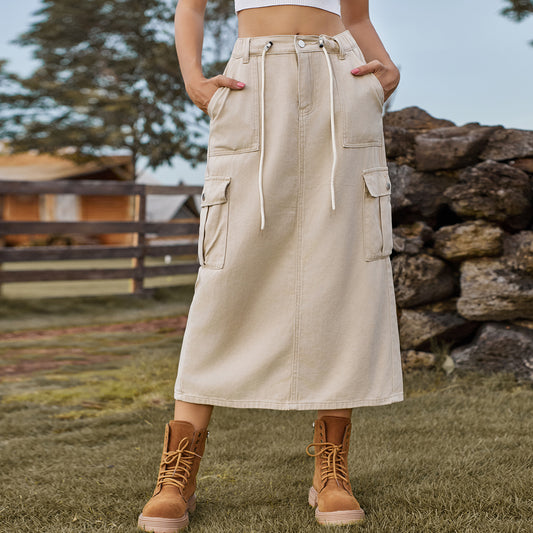 Women's utility skirt with adjustable waist and practical cargo pockets Chic und Stil