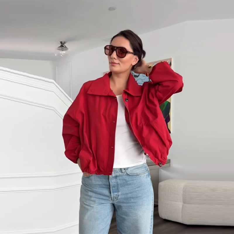 Ladies stylish outdoor jacket with high collar Chic and Style