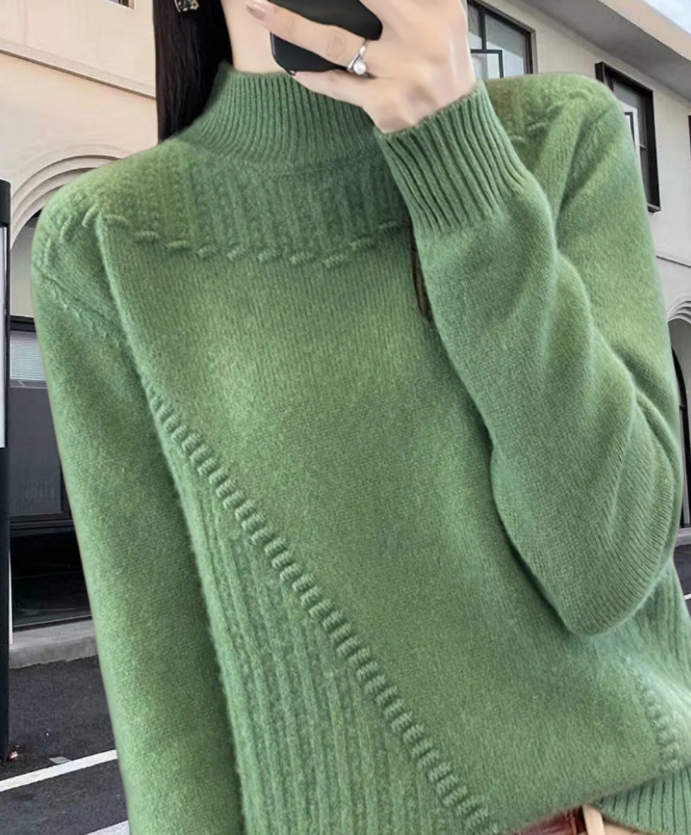 Pull en tricot pour femmes avec col montant élégant et design structuré Chic und Stil