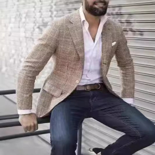Blazer en lin élégant pour hommes avec coupe slim Chic und Stil